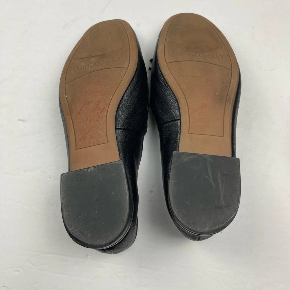 Franco Sarto Brixley Soft‎ Black Leather Tasseled Loafers Flats Size 7.5 Preppy